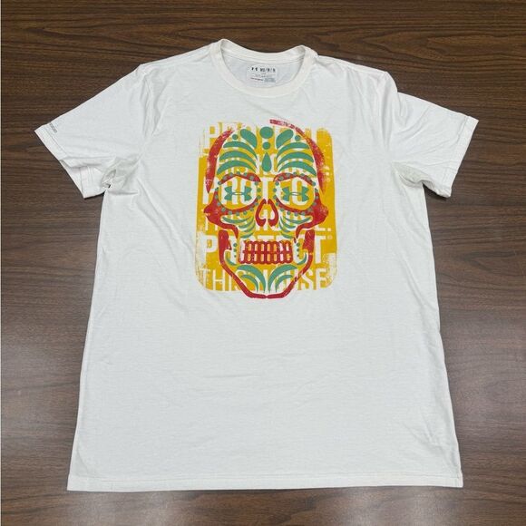 Under Armour Other - Under Armour White Tee with Colorful Skull Design Size Medium Men’s